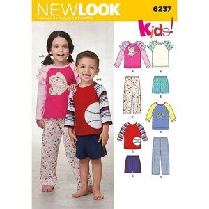 New Look‎ Sewing Pattern 6237 Top Shirt Pants Child Toddler Size 1/2-8